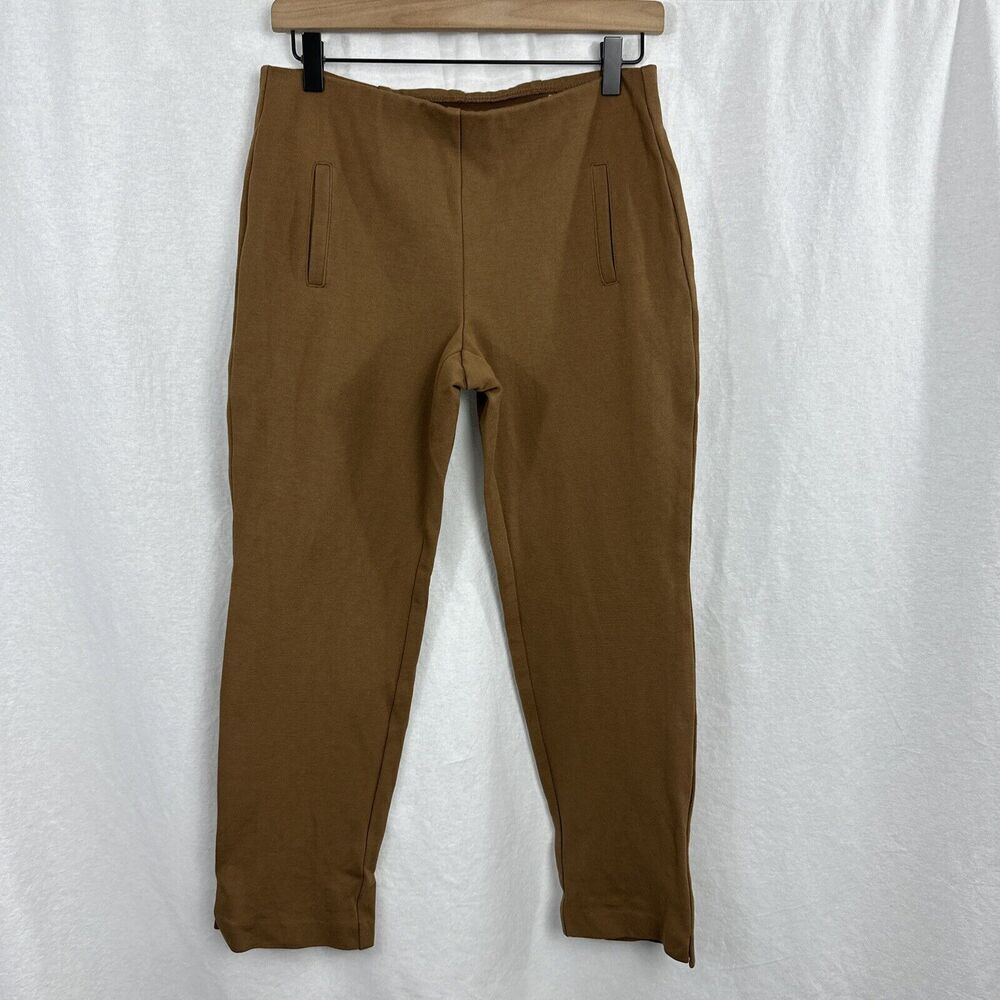 Chicos Tan Elastic Waist Stretch Crop Pull On Pants Women’s Size SP Minimalist